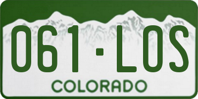 CO license plate 061LOS