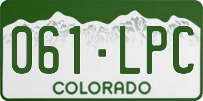 CO license plate 061LPC