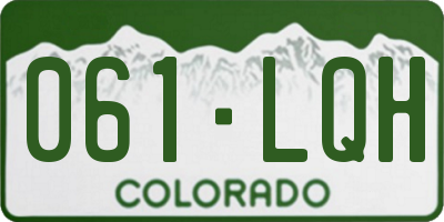 CO license plate 061LQH