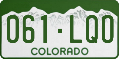 CO license plate 061LQO