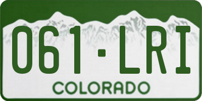 CO license plate 061LRI