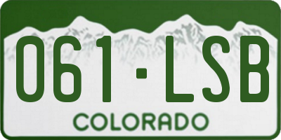 CO license plate 061LSB