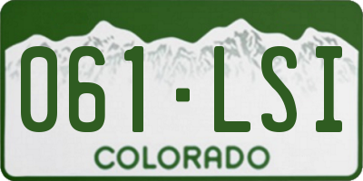 CO license plate 061LSI