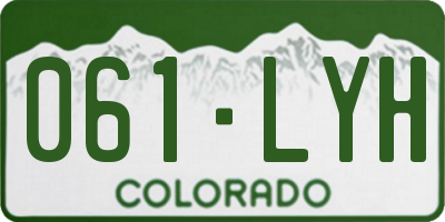 CO license plate 061LYH