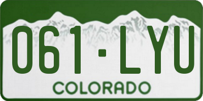 CO license plate 061LYU