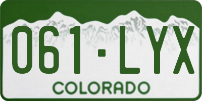 CO license plate 061LYX