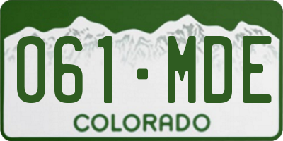 CO license plate 061MDE