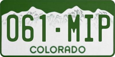 CO license plate 061MIP