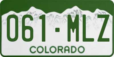 CO license plate 061MLZ