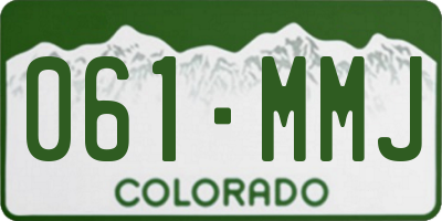 CO license plate 061MMJ