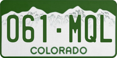 CO license plate 061MQL