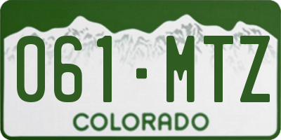 CO license plate 061MTZ