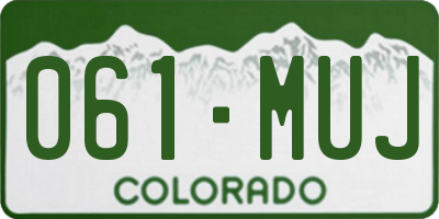CO license plate 061MUJ