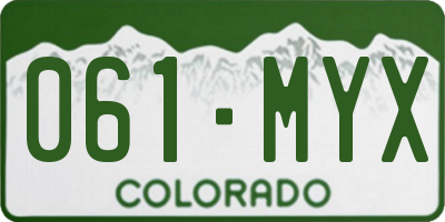 CO license plate 061MYX