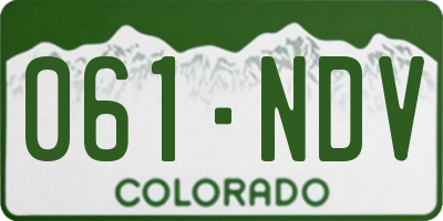 CO license plate 061NDV