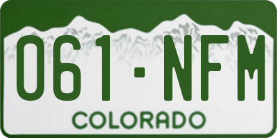 CO license plate 061NFM