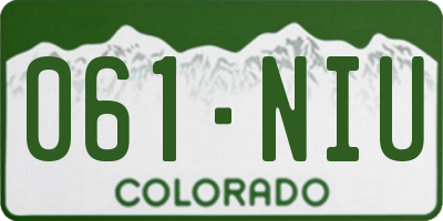 CO license plate 061NIU