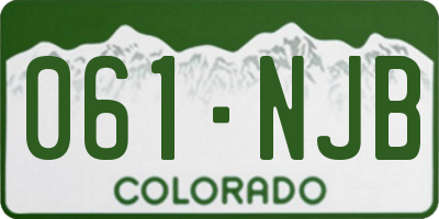CO license plate 061NJB