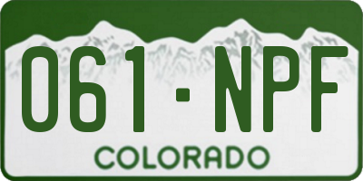 CO license plate 061NPF