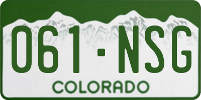CO license plate 061NSG