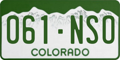 CO license plate 061NSO