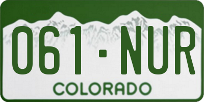 CO license plate 061NUR