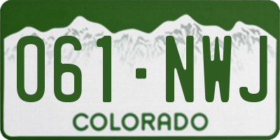 CO license plate 061NWJ