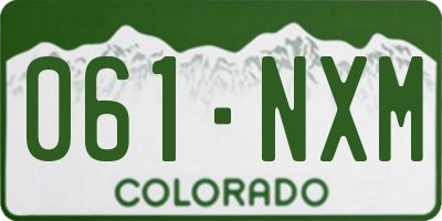 CO license plate 061NXM