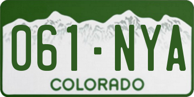 CO license plate 061NYA