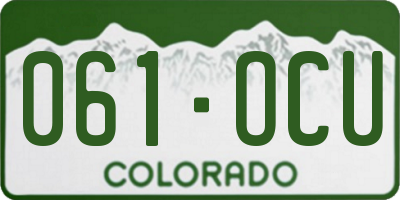 CO license plate 061OCU