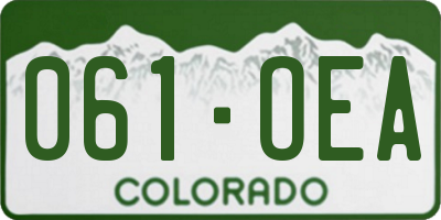 CO license plate 061OEA
