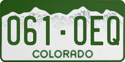 CO license plate 061OEQ