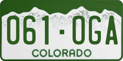 CO license plate 061OGA