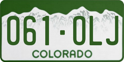 CO license plate 061OLJ