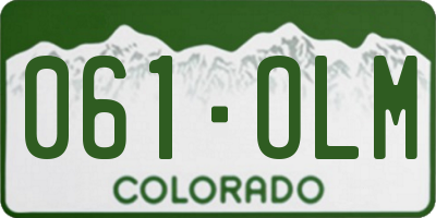 CO license plate 061OLM