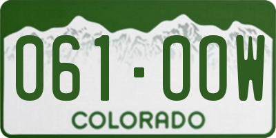 CO license plate 061OOW