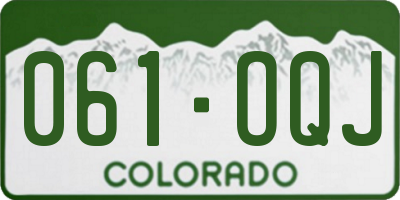 CO license plate 061OQJ