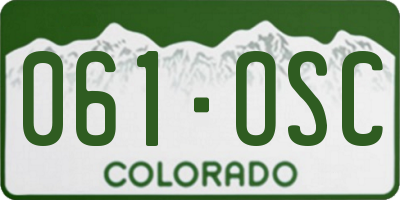 CO license plate 061OSC