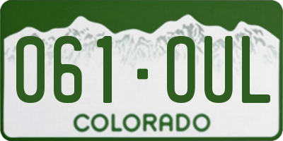 CO license plate 061OUL