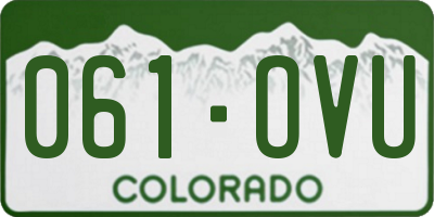 CO license plate 061OVU