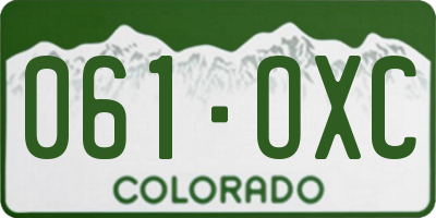 CO license plate 061OXC
