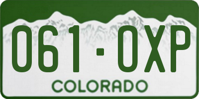 CO license plate 061OXP