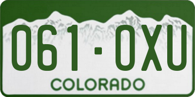 CO license plate 061OXU