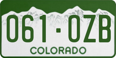 CO license plate 061OZB