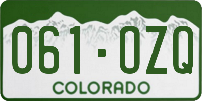 CO license plate 061OZQ