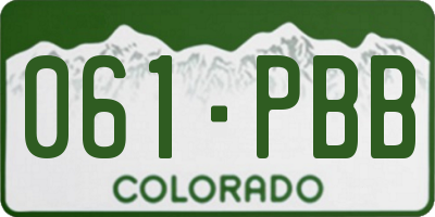 CO license plate 061PBB