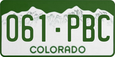 CO license plate 061PBC