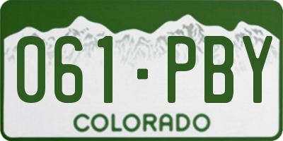 CO license plate 061PBY