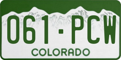 CO license plate 061PCW