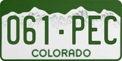 CO license plate 061PEC
